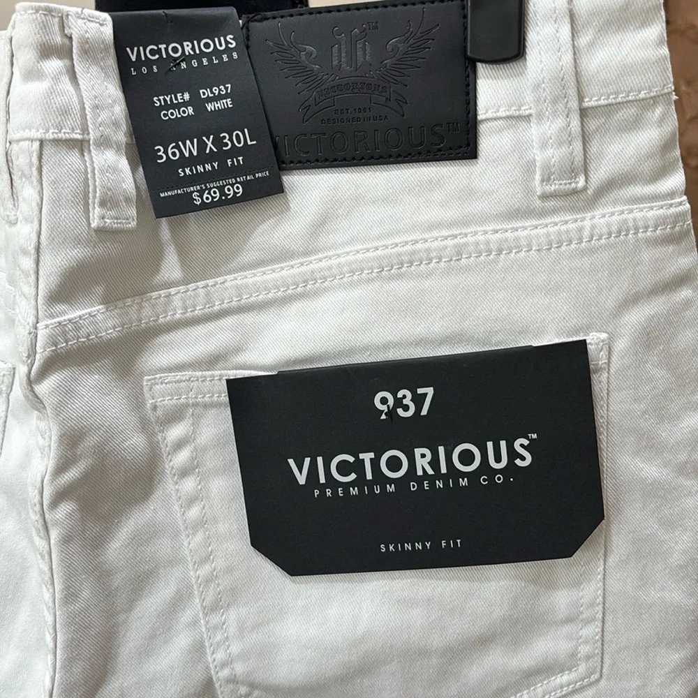Victorious White Premium Jeans men size 36x30 - Picture 5 of 7